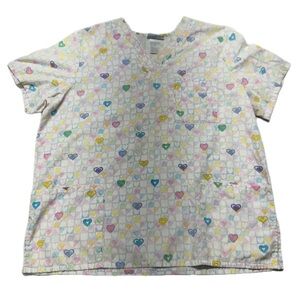 SB Scrubs Multicolor Heart Shirt Size XL